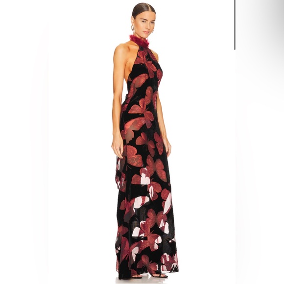 Kim Shui Butterfly Velvet Gown in Multi - Picture 3 of 14
